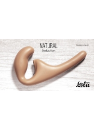 Бежевый безремневой страпон Seduction - 20,5 см. - Lola Games - купить с доставкой во Владикавказе