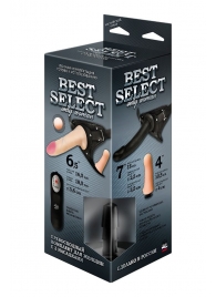 Черный женский пояс BEST SELECT с 3 насадками и вибрацией - LOVETOY (А-Полимер) - купить с доставкой во Владикавказе