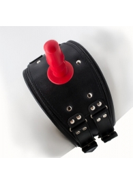 Черный пояс на бедро  Люкс  с телесной насадкой - LOVETOY (А-Полимер) - купить с доставкой во Владикавказе