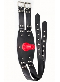 Черный узкий пояс на бедро с телесной насадкой - LOVETOY (А-Полимер) - купить с доставкой во Владикавказе