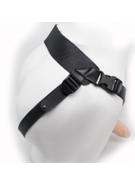 Пустотелый реалистичный фаллопротез на ремешках с заклепками - 17,5 см. - LOVETOY (А-Полимер) - купить с доставкой во Владикавказе