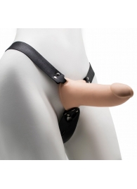 Пустотелый реалистичный фаллопротез на ремешках с заклепками - 17 см. - LOVETOY (А-Полимер) - купить с доставкой во Владикавказе