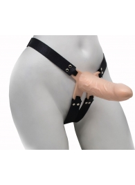 Пустотелый реалистичный фаллопротез на ремешках с заклепками - 15,5 см. - LOVETOY (А-Полимер) - купить с доставкой во Владикавказе