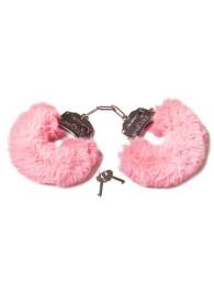 Розовые наручники с пушистым мехом и ключиками - Le Frivole - купить с доставкой во Владикавказе