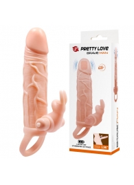 Телесная вибронасадка с клиторальным стимулятором Brave Man - 20,5 см. - Baile - во Владикавказе купить с доставкой