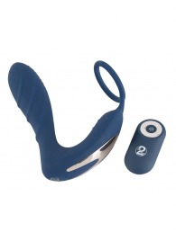 Синий вибростимулятор простаты с кольцом - 14,5 см. - Orion - во Владикавказе купить с доставкой
