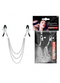 Оригинальные зажимы на соски с тройной цепочкой - Notabu - купить с доставкой во Владикавказе