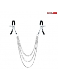 Оригинальные зажимы на соски с тройной цепочкой - Notabu - купить с доставкой во Владикавказе