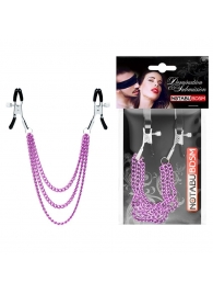 Оригинальные зажимы на соски с тройной розовой цепочкой - Notabu - купить с доставкой во Владикавказе