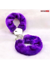 Металлические наручники с мягкой фиолетовой опушкой - Notabu - купить с доставкой во Владикавказе