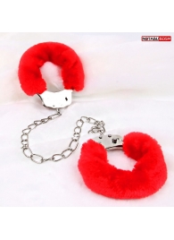 Металлические оковы с мягкой красной опушкой - Notabu - купить с доставкой во Владикавказе