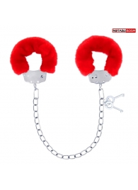 Металлические оковы с мягкой красной опушкой - Notabu - купить с доставкой во Владикавказе