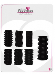 Набор из 7 черных насадок PENIS SLEEVES SET - Dream Toys - во Владикавказе купить с доставкой