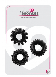Набор из 3 черных эрекционных колец SET OF 3 COCKRINGS - Dream Toys - во Владикавказе купить с доставкой