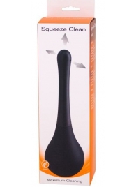 Черный анальный душ SQUEEZE CLEAN с закругленным наконечником - Seven Creations - купить с доставкой во Владикавказе