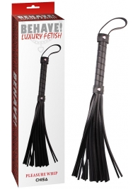 Черная многохвостая плеть Pleasure Whip - 46 см. - Chisa - купить с доставкой во Владикавказе