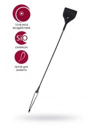 Черный гладкий стек с тонкой ручкой - 48 см. - ToyFa - купить с доставкой во Владикавказе