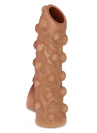Телесная насадка с бугорками и открытой головкой Nude Sleeve M - 12 см. - KOKOS - во Владикавказе купить с доставкой