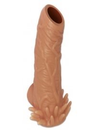 Телесная насадка с усиками и открытой головкой Nude Sleeve L - 14 см. - KOKOS - во Владикавказе купить с доставкой
