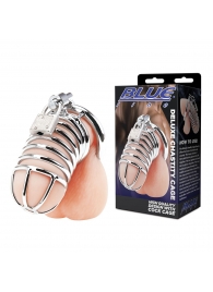 Металлическая клетка Deluxe Сhastity Сage с замком - BlueLine - купить с доставкой во Владикавказе