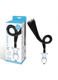 Стеклянная анальная пробка с черным конским хвостом - Glas - купить с доставкой во Владикавказе