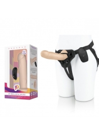 Телесный вибратор на трусиках с кольцом - 18 см. - Pegasus - купить с доставкой во Владикавказе