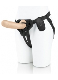 Телесный вибратор на трусиках с кольцом - 18 см. - Pegasus - купить с доставкой во Владикавказе