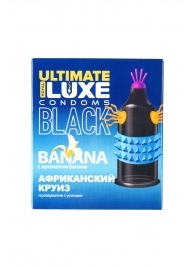 Черный стимулирующий презерватив  Африканский круиз  с ароматом банана - 1 шт. - Luxe - купить с доставкой во Владикавказе