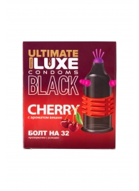 Черный стимулирующий презерватив  Болт на 32  с ароматом вишни - 1 шт. - Luxe - купить с доставкой во Владикавказе