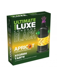Черный стимулирующий презерватив  Хозяин тайги  с ароматом абрикоса - 1 шт. - Luxe - купить с доставкой во Владикавказе