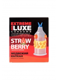 Стимулирующий презерватив  Медвежий капкан  с ароматом клубники - 1 шт. - Luxe - купить с доставкой во Владикавказе