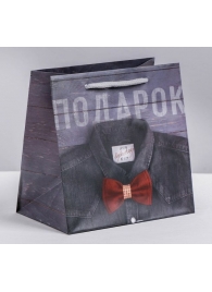 Ламинированный квадратный пакет «Мужской стиль» - 14 х 14 х 9 см. - Сима-Ленд - купить с доставкой во Владикавказе