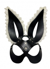 Маска зайки с бежевым кружевом на ушках - БДСМ Арсенал - купить с доставкой во Владикавказе