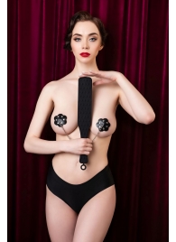 Черная силиконовая шлепалка  - 37,5 см. - ToyFa - купить с доставкой во Владикавказе