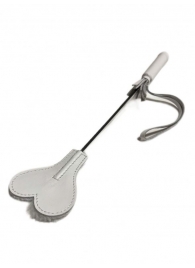 Белый кожаный мини-стек - 36 см. - БДСМ Арсенал - купить с доставкой во Владикавказе