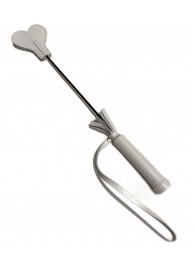 Белый кожаный мини-стек - 36 см. - БДСМ Арсенал - купить с доставкой во Владикавказе