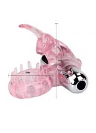 Эрекционное розовое виброкольцо с клиторальным зайчиком - Baile - во Владикавказе купить с доставкой