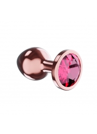 Пробка цвета розового золота с малиновым кристаллом Diamond Ruby Shine S - 7,2 см. - Lola Games - купить с доставкой во Владикавказе