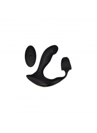 Черный вибромассажер простаты с эрекционным кольцом Strapped   Tapped - Zero Tolerance - во Владикавказе купить с доставкой