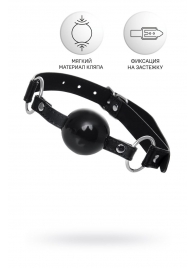 Черный кляп-шар на кожаных ремешках Anonymo - ToyFa - купить с доставкой во Владикавказе