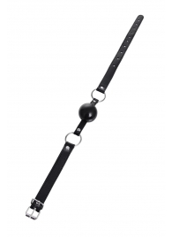 Черный кляп-шар на кожаных ремешках Anonymo - ToyFa - купить с доставкой во Владикавказе