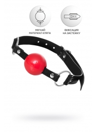 Красный кляп-шар на черных ремешках Anonymo - ToyFa - купить с доставкой во Владикавказе