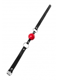 Красный кляп-шар на черных ремешках Anonymo - ToyFa - купить с доставкой во Владикавказе