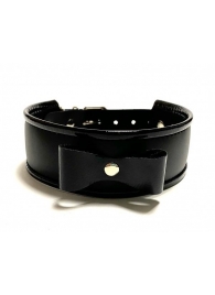 Черный ошейник с бантиком из эко-кожи - БДСМ Арсенал - купить с доставкой во Владикавказе