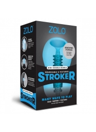 Голубой двусторонний мастурбатор MINI DOUBLE BUBBLE - Zolo - во Владикавказе купить с доставкой