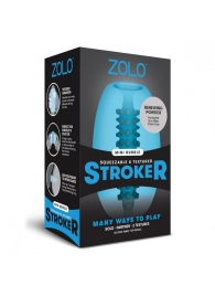 Голубой двусторонний мастурбатор MINI BUBBLE - Zolo - во Владикавказе купить с доставкой