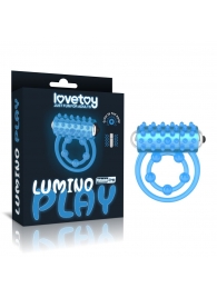 Голубое, светящееся в темноте виброкольцо Lumino Play Vibrating Penis Ring - Lovetoy - во Владикавказе купить с доставкой
