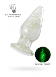 Прозрачная, светящаяся в темноте анальная втулка - 9,8 см. - Sexus