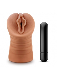 Мастурбатор-вагина цвета карамели Sofia с вибрацией - Blush Novelties - во Владикавказе купить с доставкой