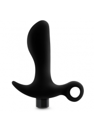 Черный анальный вибратор Silicone Vibrating Prostate Massager 01 - 10,8 см. - Blush Novelties - во Владикавказе купить с доставкой